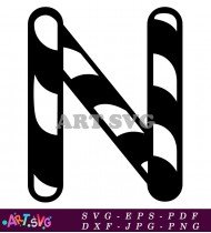 Bold Black Letter N Isolated White Background SVG 2