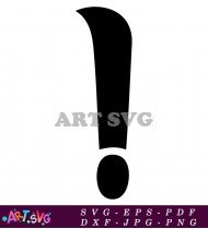 Bold Black Exclamation Point Isolated White Background SVG