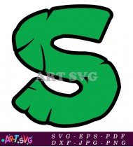 Green Bold Black Outline Letter S Image SVG