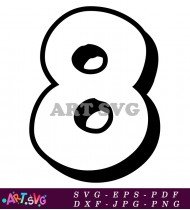 Bold Black Number Eight Design SVG