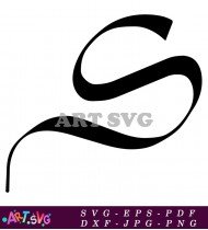 Black Capital Letter S in Script Font SVG