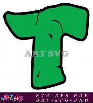 Green Capital Letter T with Swirl SVG