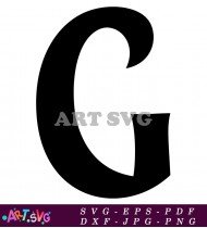 Black Capital Letter G with Serif Font SVG