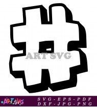 Cool Graffiti Style Black and White Hash SVG 1