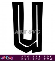 Cool Graffiti Style Black and White U SVG 1