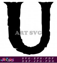 Cool Graffiti Style Black and White U SVG 2