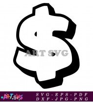 Black and White Letter S Graffiti Style SVG