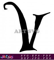 Bold Black and White Letter V Graffiti SVG 3