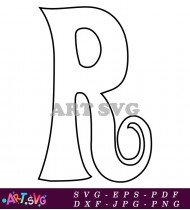 Letter R Bold Serif Design SVG 1