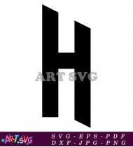 Black Letter H Design Illustration SVG 2