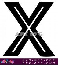 Black Letter X Design Illustration SVG 1