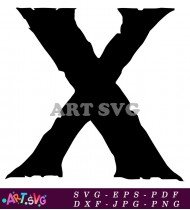 Bold Black Letter X Artistic Design SVG