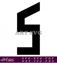 Bold Black and White Letter S Design SVG