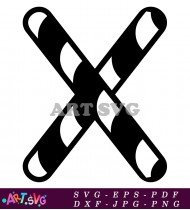 Abstract Geometric Black and White Letter X SVG