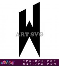 Artistic Simple Black W Letter Design SVG