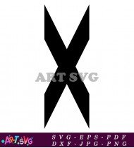 Bold and Simple Black Letter X SVG