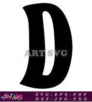 Artistic Black And White Letter D Logo Design SVG