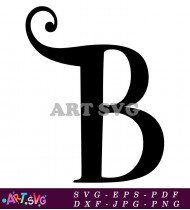 Smooth Black And White Letter B Logo Design SVG