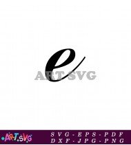 Script Black And White Letter E Logo Design Graphic SVG