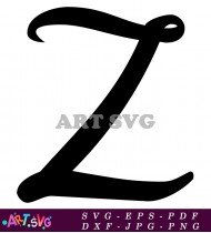 Handwritten Black And White Letter Z Logo Design SVG