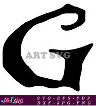 Black and White Gothic Letter G Shape SVG