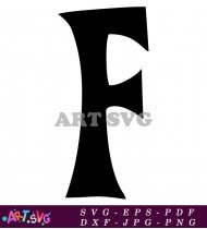 Black and White Gothic Letter F Style SVG