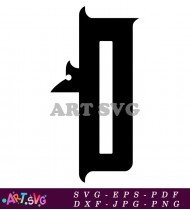 Black and White Gothic Letter D Style SVG