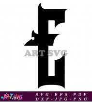 Elegant Black and White Capital Letter E Graphic SVG 1