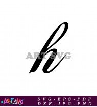 Elegant Black and White Lowercase Letter H Graphic SVG 1