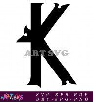 Black Letter K Monogram Logo Design SVG