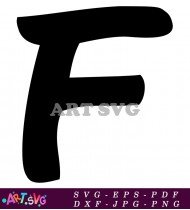 Simple Black and White Capital Letter F SVG 2