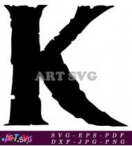 Black and White Letter K Font Design SVG 2