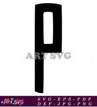 Black and White Letter P Font Design SVG 1