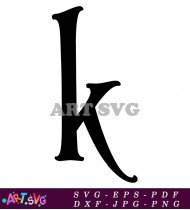 Black and White Letter K Font Design SVG 5