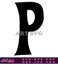 Classic Black and White Letter P Font Design SVG