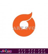 Simple Orange Circle With White Outline Design SVG