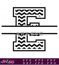 Zigzag Black And White Letter E Logo Design Idea SVG