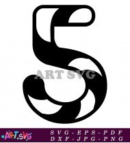 Ornate Black And White Letter S Logo Design Idea SVG