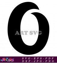 Bold Number O Black And White Clipart SVG