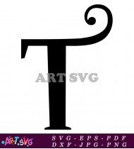 Black And White Letter T Free Clipart SVG