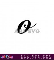 Stylish Letter O Black and White Typography SVG