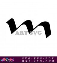 Letter M Unique Black and White Font Style SVG