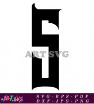 Black and White Letter S Modern Font Design SVG