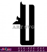 Black Letter U In Decorative Gothic Style SVG 2