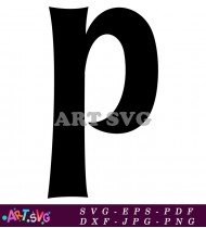 Black Letter P In Decorative Gothic Style SVG 5