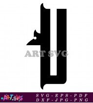 Black Letter U In Decorative Gothic Style SVG 4