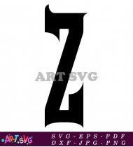 Black And White Letter Z In Gothic Style SVG 1