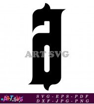 Black And White Letter A In Gothic Style SVG 2