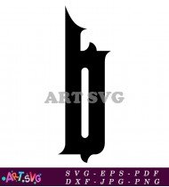 Bold Black Letter B Font Design SVG