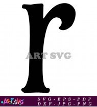 Black Gothic Serif Letter R SVG